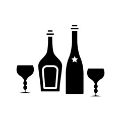 glass and bottles icon vector template design collections flat trendy