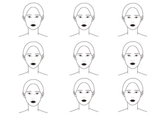 様々な女性の顔の形