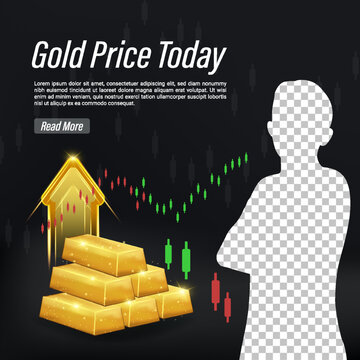 Fine Gold Rising Price Graph As Crisis Safe Haven, Financial Asset, Investment And Wealth Concept.