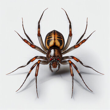 False Widow Spider full body image with white background ultra



