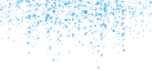 beautiful blue luminous glitter particles falling