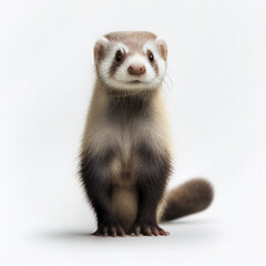 Ferret full body image with white background ultra




