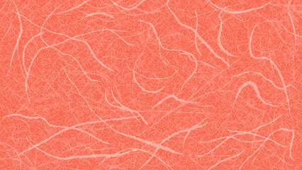 太い繊維の入った和紙風の背景・テクスチャー素材　8K UHDサイズ　赤／紅