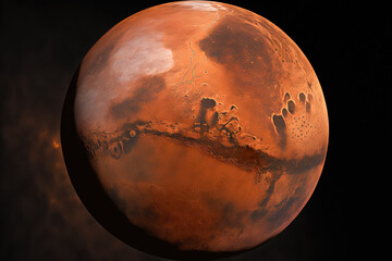 Image of the Red Planet Mars. Generative AI