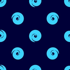 Seamless pattern with blue swirls symbolizing cinnamon rolls