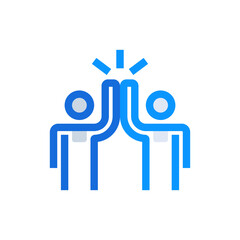 Partnership business management icon with blue duotone style. Contract, together, manager, service, isolated, trust, relationship. Vector illustration
