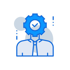 Brainstorming business management icon with blue duotone style. Think, creativity, development, sign, education, mind, technology. Vector illustration