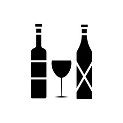 wine glass bottles icon vector template design collections flat trendy