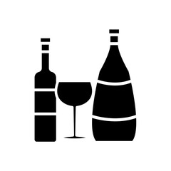 wine glass bottles icon vector template design collections flat trendy