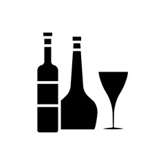 wine glass bottles icon vector template design collections flat trendy