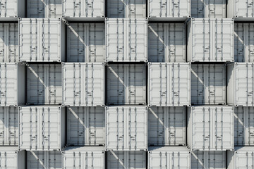 white import and export cargo box, 3d rendering