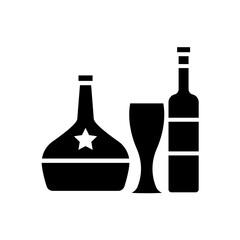 wine glass bottles icon vector template design collections flat trendy