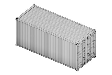 isometric white import and export cargo box , 3d rendering