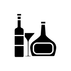 wine glass bottles icon vector template design collections flat trendy