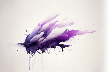 abstract watercolor painting with blue and purple as main colors, paint splash, tint texture, grunge and clean - Generative AI Illustration