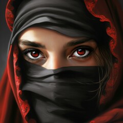 Oriental woman with burqa - by Artificial Inteligency 