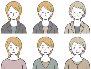 白人女性の上半身セット