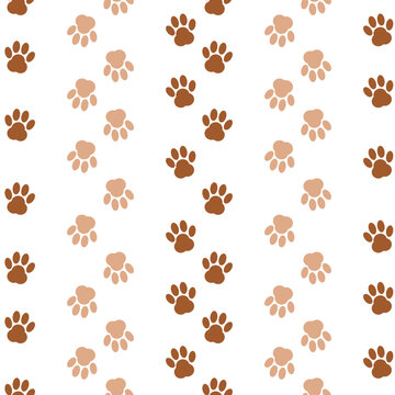 seamless pattern with animal paw prints