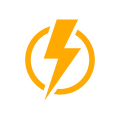 Lightning bolt icon - obrazy, fototapety, plakaty