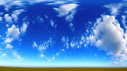 Fototapeta na wymiar White fluffy clouds clear blue sky background panorama.
