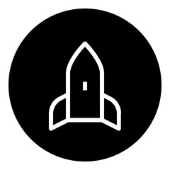 Rocket  circular glyph icon