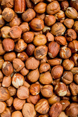 The texture of the shelled hazelnuts.