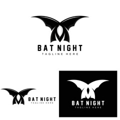 Bat Logo, Night Flying Animal Icon, Company Vector,Halloween Template