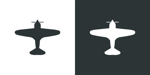 Aircraft Icon on Black and White Vector Background