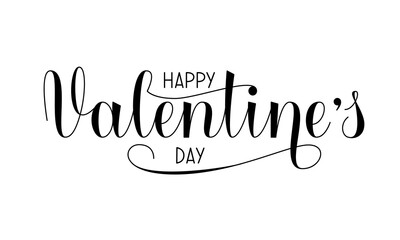 Happy Valentines Day Phrase. Vector Hand Lettering for Valentine Greeting Card.