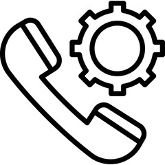 Call management, cog Vector Icon Fully Editable


