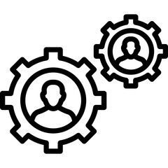 Cog, human resource Vector Icon which can easily modify or edit

