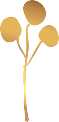 Golden botanical floral leaf branch