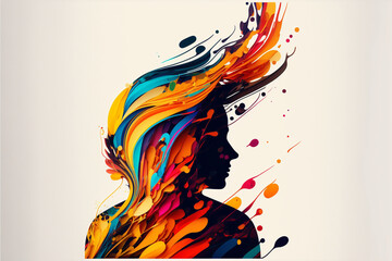 illustration of a woman generative ai