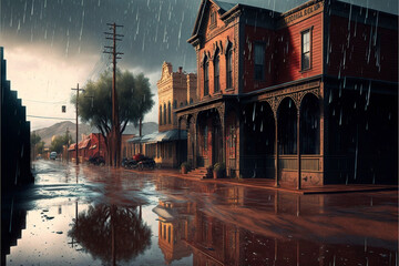 city rain generative ai