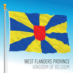 West Flanders Province flag, Kingdom of Belgium, vector illustration