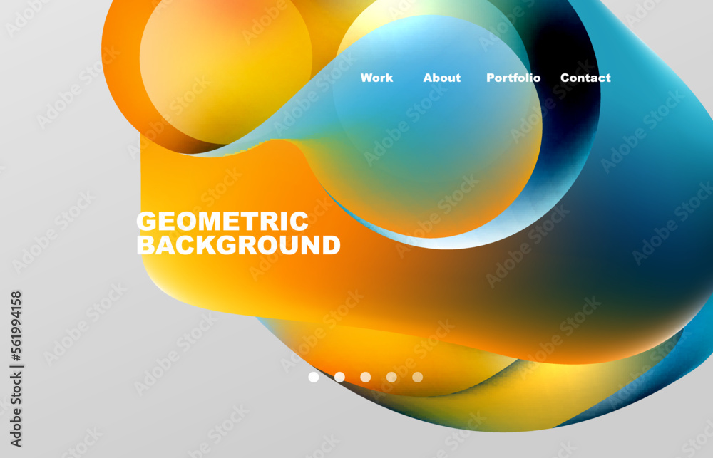 Fototapete Abstract liquid background for your landing page design. Web page for website or mobile app wallpaper