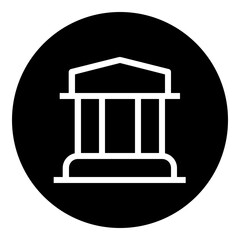 Courthouse circular glyph icon