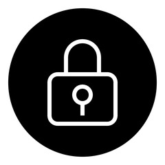 Secure circular glyph icon