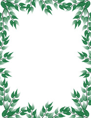 Green Leaves Frames Border