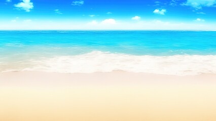 Fototapeta na wymiar Empty sand beach in front of summer sea background.