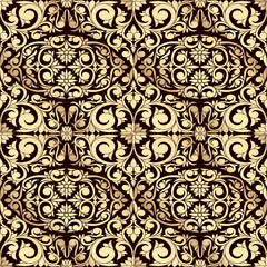 Retro decorative ornate floral seamless pattern