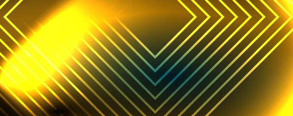 Neon glowing techno lines, hi-tech futuristic abstract background template. Vector illustration for wallpaper, banner, background, leaflet, catalog, cover, flyer
