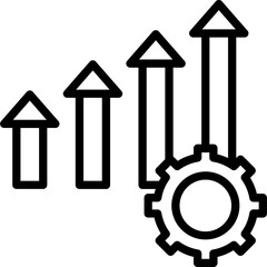 Bar graph, cogwheel Vector Icon

