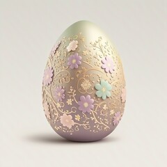 Easter Egg in pastel color. Generative AI
