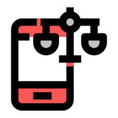 Law Online filled flat icon