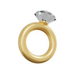3d rendering of a valentine's day ring icon