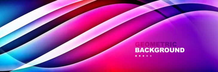 Trendy simple fluid color gradient abstract background with dynamic wave line effect
