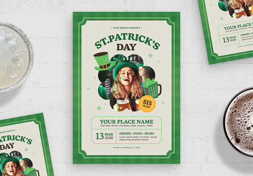 St Patrick's Day Flyer Template with Irish Theme