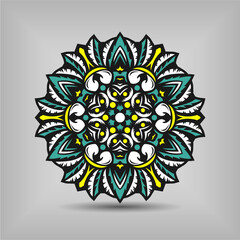 Modern mandala art vector design with a beautiful mix of colors, suitable for all advertising design needs, both for business card designs, banners, brochures and others. EPS format files