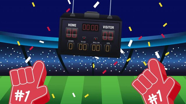 sports scoreboard equipment in stadium